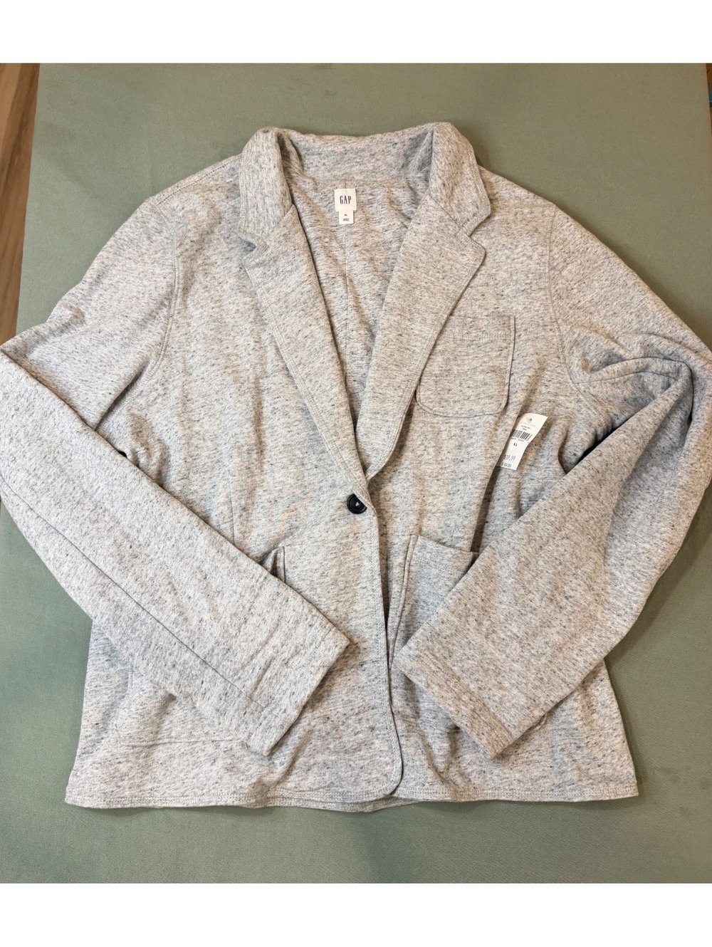 NWT Gap Heather Gray Knit Blazer Jacket XL